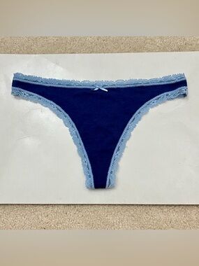 VTG Victoria’s Secret Dream Angels Blue Modal cotton Low Rise Thong Panties XS